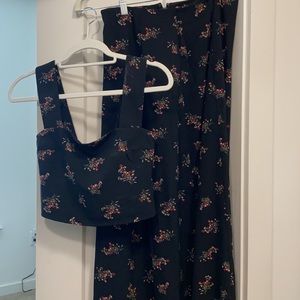 Crop top and maxi skirt set